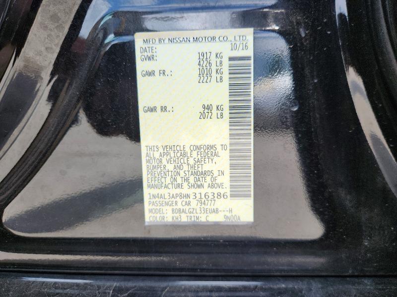 Aukcja sprzedaży 2017 Nissan Altima, vin: 1N4AL3AP8HN316386, numer aukcji: 55340446