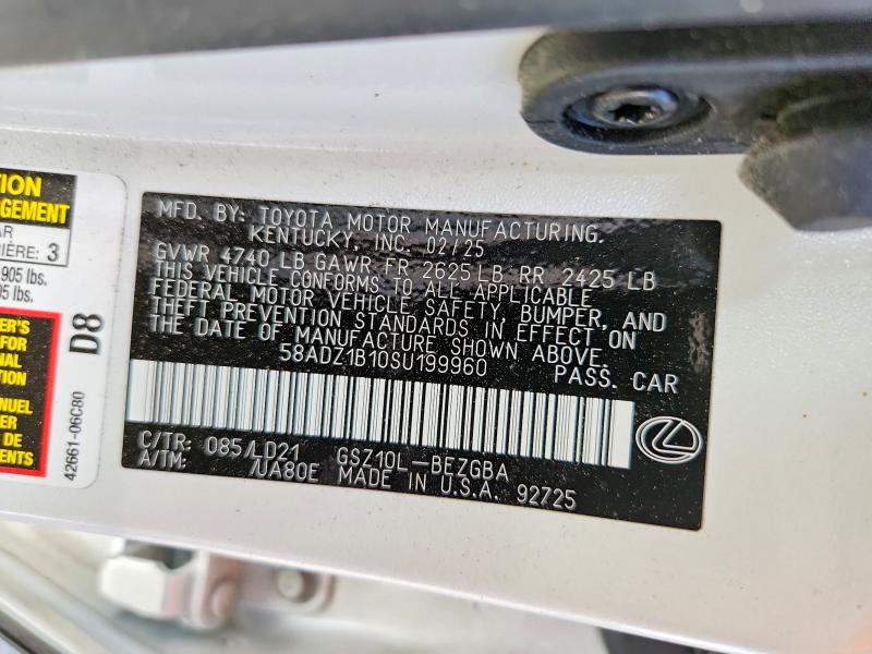 Продажа на аукционе авто 2025 Lexus Es 350, vin: 58ADZ1B10SU199960, номер лота: 55937246
