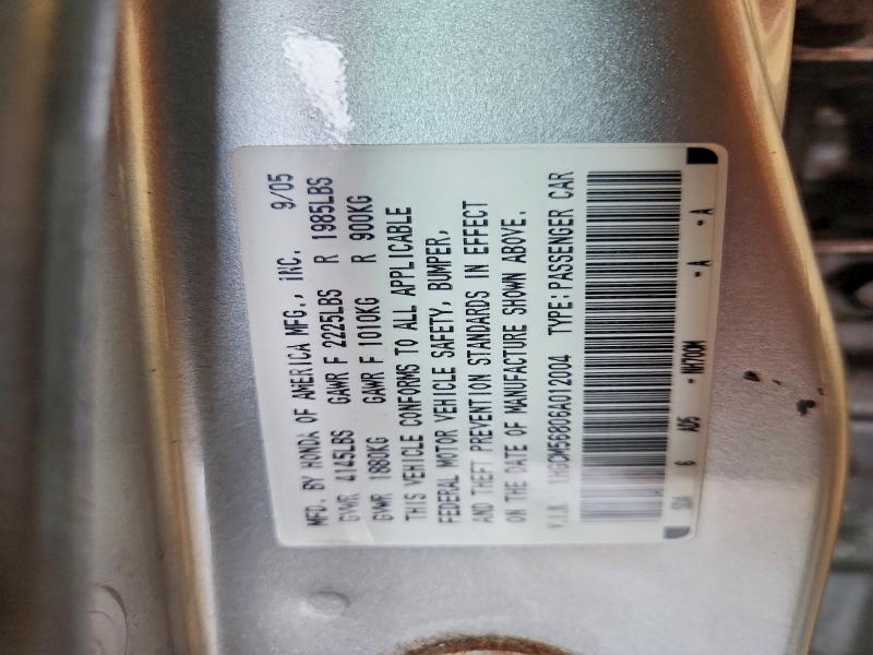 Aukcja sprzedaży 2006 Honda Accord, vin: 1HGCM56806A012004, numer aukcji: 55841476