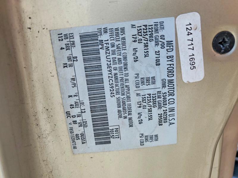 Aukcja sprzedaży 2000 Ford Explorer Xlt, vin: 1FMZU73E9YZC59245, numer aukcji: 56633856