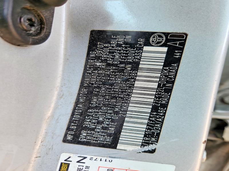 2008 Toyota Corolla Matrix მანქანა იყიდება აუქციონზე, vin: 2T1KR32E28C704386, აუქციონის ნომერი: 56675386