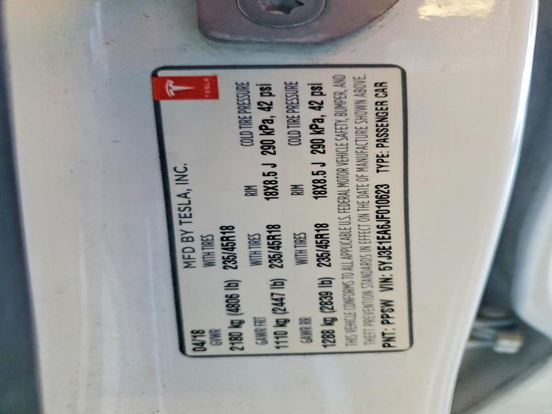Aukcja sprzedaży 2018 Tesla Model 3, vin: 5YJ3E1EA6JF010623, numer aukcji: 59137966