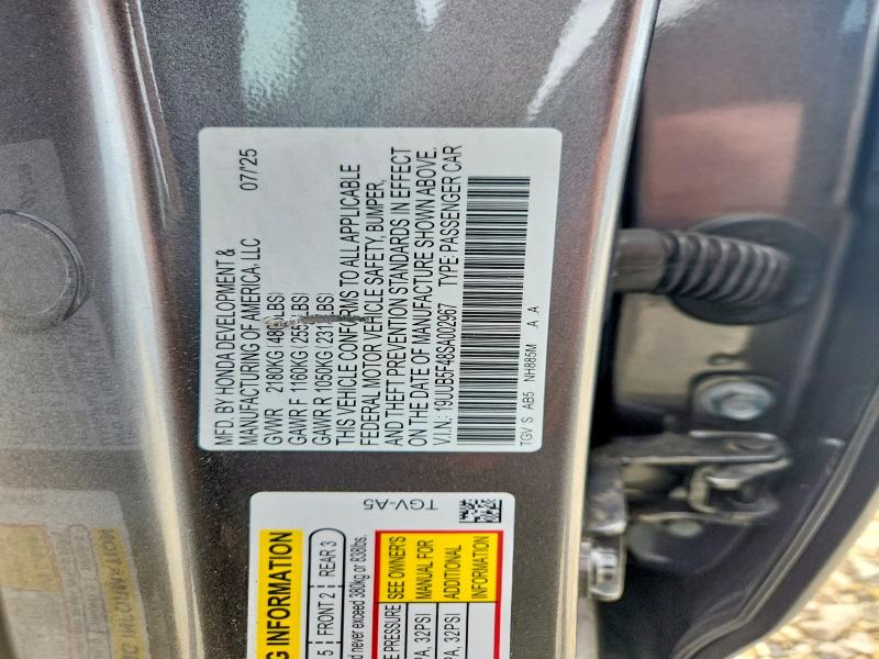 52328686 :رقم المزاد ، 19UUB5F48SA002967 vin ، 2025 Acura Tlx مزاد بيع