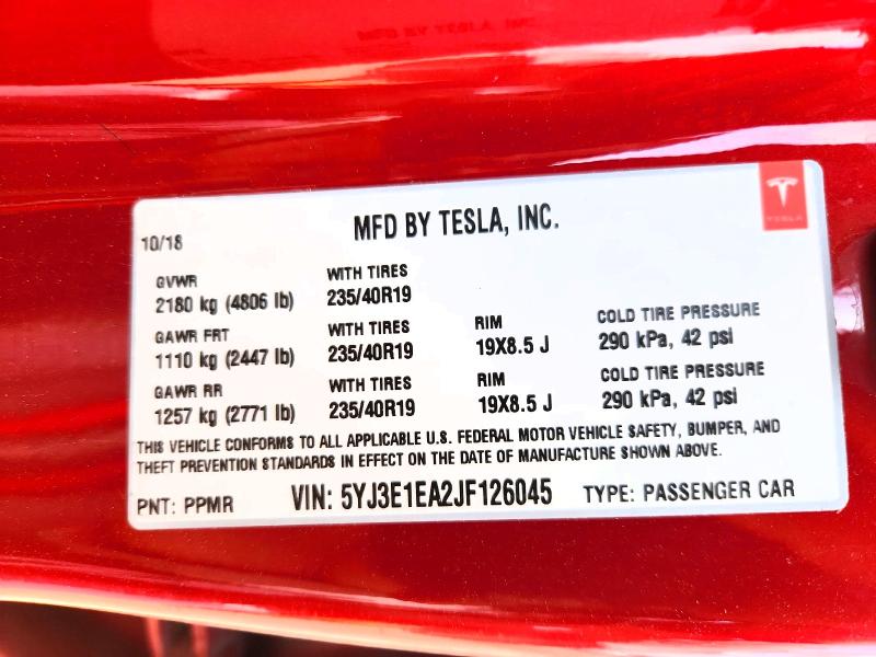 Aukcja sprzedaży 2018 Tesla Model 3, vin: 5YJ3E1EA2JF126045, numer aukcji: 53664376