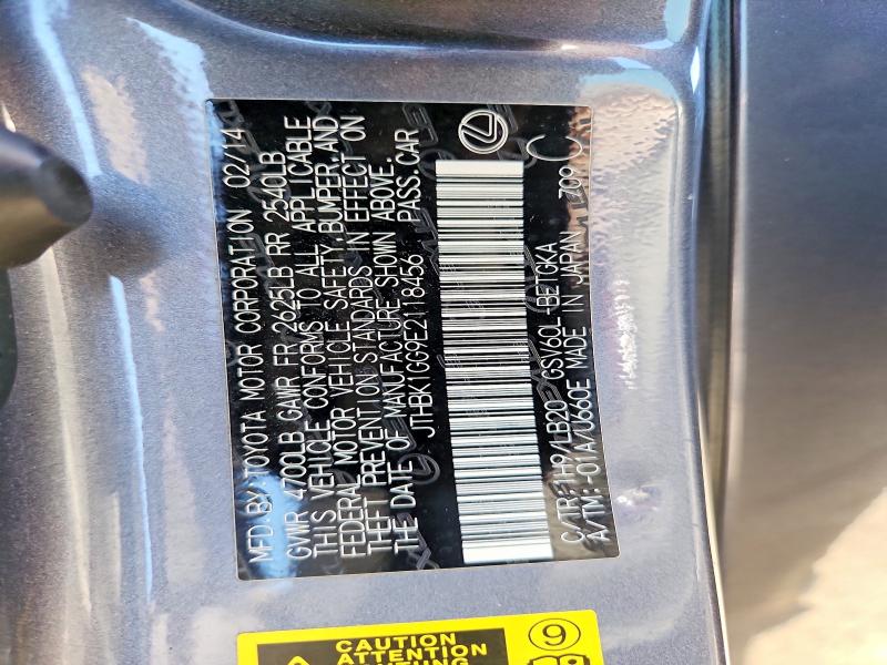 58367276 :رقم المزاد ، JTHBK1GG9E2118456 vin ، 2014 Lexus Es مزاد بيع