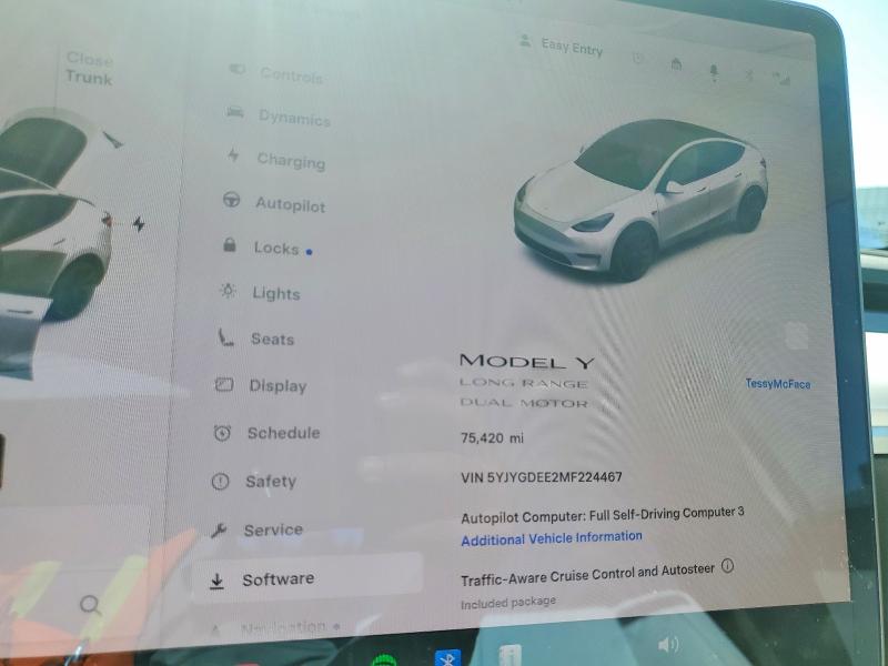 Aukcja sprzedaży 2021 Tesla Model Y, vin: 5YJYGDEE2MF224467, numer aukcji: 55644896