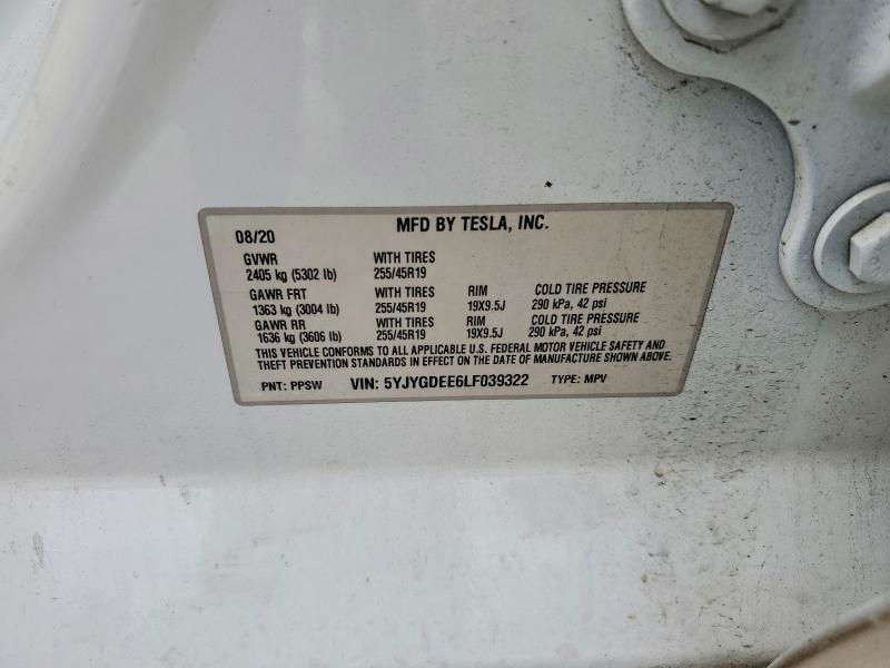 Продаж на аукціоні авто 2020 Tesla Model Y, vin: 5YJYGDEE6LF039322, номер лоту: 55558706