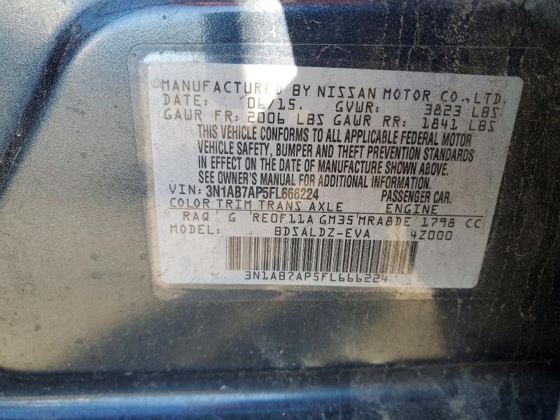 2015 Nissan Sentra მანქანა იყიდება აუქციონზე, vin: 3N1AB7AP5FL666224, აუქციონის ნომერი: 52017176