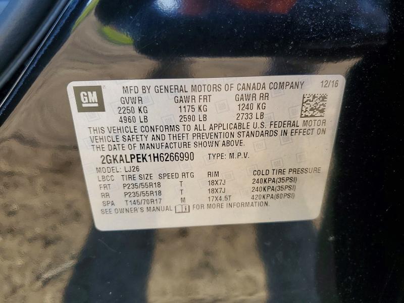 2017 Gmc Terrain მანქანა იყიდება აუქციონზე, vin: 2GKALPEK1H6266990, აუქციონის ნომერი: 55595596