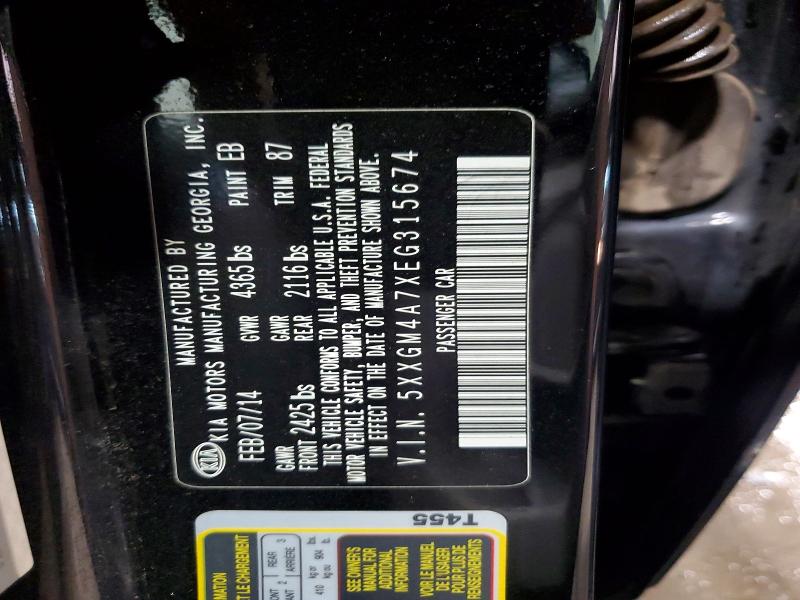 2014 Kia Optima მანქანა იყიდება აუქციონზე, vin: 5XXGM4A7XEG315674, აუქციონის ნომერი: 58029336