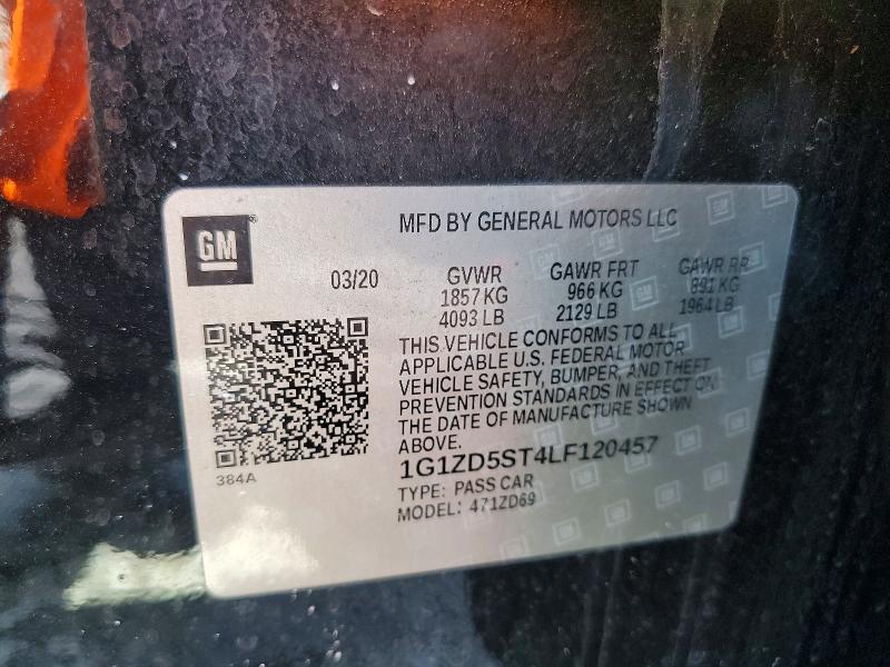 Продажа на аукционе авто 2020 Chevrolet Malibu, vin: 1G1ZD5ST4LF120457, номер лота: 59105786