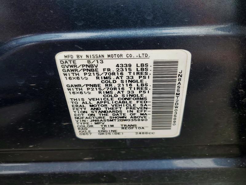 Продаж на аукціоні авто 2013 Nissan Rogue, vin: JN8AS5MT2DW035890, номер лоту: 54853616