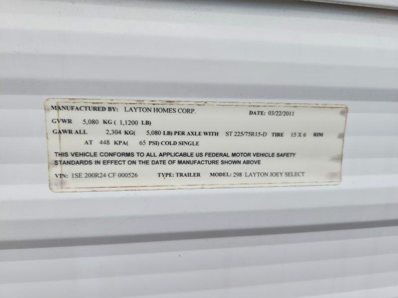 Продаж на аукціоні авто 2012 Layton Recreational Vehicle (rv), vin: 1SE200R24CF000526, номер лоту: 57723976