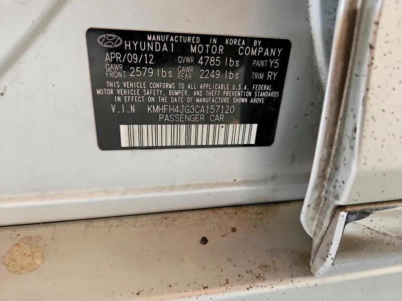 Продажа на аукционе авто 2012 Hyundai Azera, vin: KMHFH4JG3CA157120, номер лота: 57730606