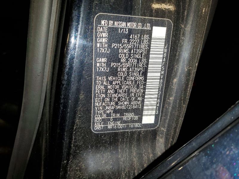 85771815 :رقم المزاد ، JN8AF5MV8DT218413 vin ، 2013 Nissan Juke مزاد بيع