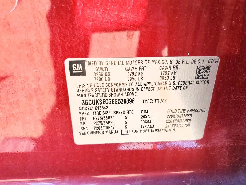 2014 Chevrolet Silverado მანქანა იყიდება აუქციონზე, vin: 3GCUKSEC5EG530896, აუქციონის ნომერი: 58204426