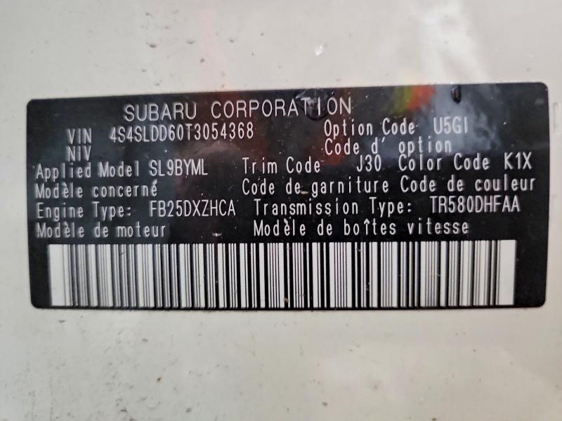 Продаж на аукціоні авто 2026 Subaru Forester, vin: 4S4SLDD60T3054368, номер лоту: 58307546