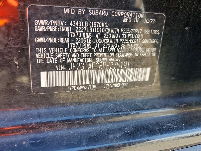 Продаж на аукціоні авто 2023 Subaru Crosstrek, vin: JF2GTAEC8PH275191, номер лоту: 56063216