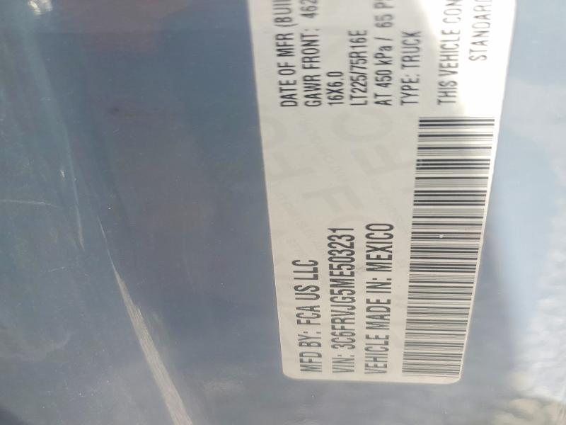 Aukcja sprzedaży 2021 Ram Promaster 3500, vin: 3C6FRVJG5ME503231, numer aukcji: 58157066