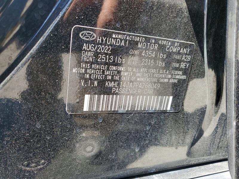 2023 Hyundai Sonata მანქანა იყიდება აუქციონზე, vin: KMHL14JA7PA268049, აუქციონის ნომერი: 85626575