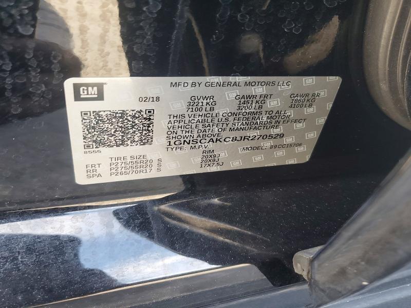 56180946 :رقم المزاد ، 1GNSCAKC8JR270529 vin ، 2018 Chevrolet Tahoe مزاد بيع