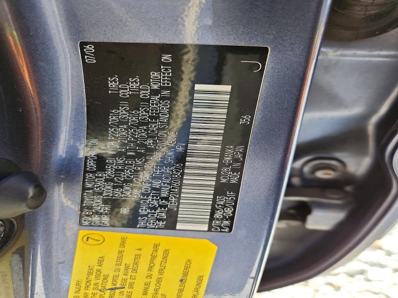Aukcja sprzedaży 2006 Toyota Highlander, vin: JTEHP21A760184276, numer aukcji: 57423936