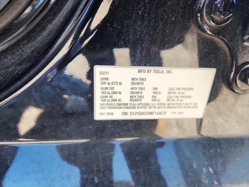 Aukcja sprzedaży 2021 Tesla Model Y, vin: 5YJYGDEE9MF144678, numer aukcji: 55562156