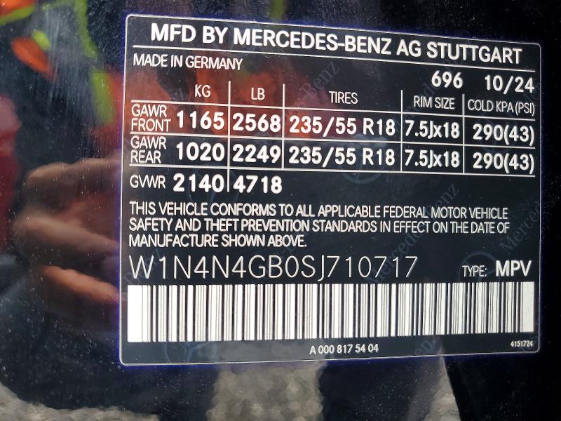 Продаж на аукціоні авто 2025 Mercedes-benz Gla, vin: W1N4N4GB0SJ710717, номер лоту: 54925346