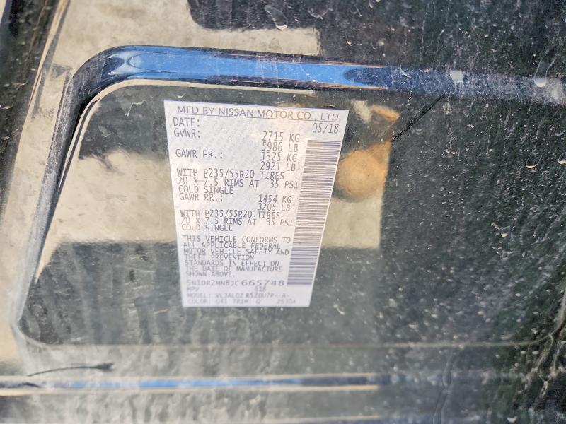 58546806 :رقم المزاد ، 5N1DR2MN8JC665748 vin ، 2018 Nissan Pathfinder مزاد بيع