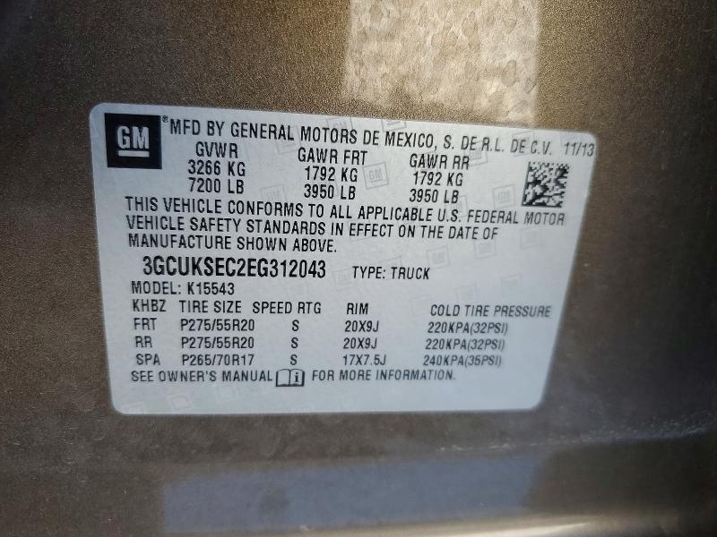 Aukcja sprzedaży 2014 Chevrolet Silverado, vin: 3GCUKSEC2EG312043, numer aukcji: 56980716