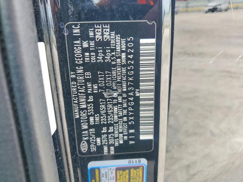 Продаж на аукціоні авто 2019 Kia Sorento, vin: 5XYPG4A37KG524205, номер лоту: 55569946