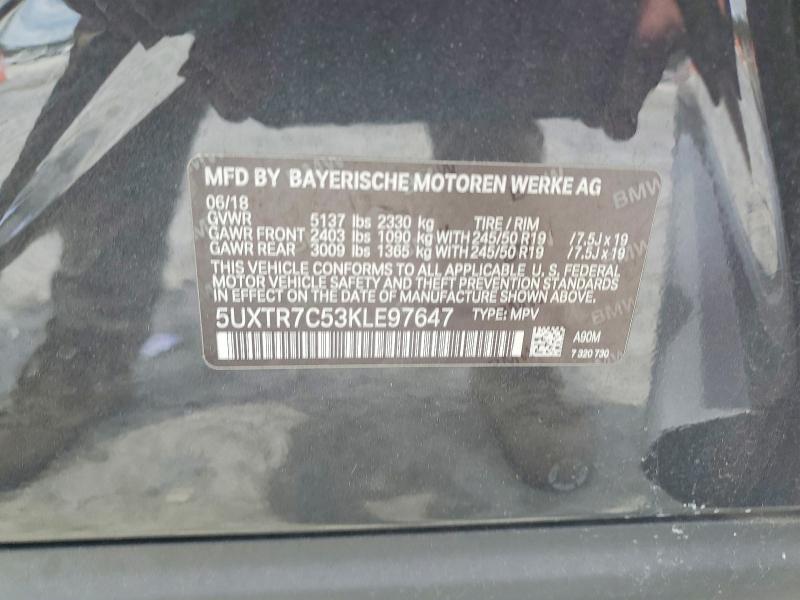 Aukcja sprzedaży 2019 Bmw X3, vin: 5UXTR7C53KLE97647, numer aukcji: 57918846