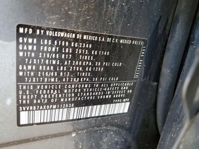 Продаж на аукціоні авто 2023 Volkswagen Tiguan, vin: 3VVRB7AX9PM112536, номер лоту: 55894446