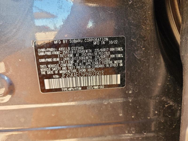 Продаж на аукціоні авто 2023 Subaru Forester, vin: JF2SKAEC5PH403903, номер лоту: 55725026