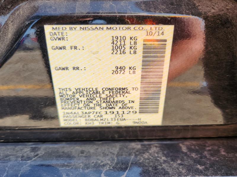 Продаж на аукціоні авто 2015 Nissan Altima, vin: 1N4AL3AP7FC191129, номер лоту: 85980325