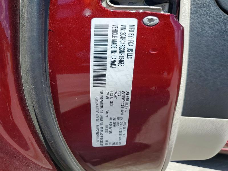Aukcja sprzedaży 2022 Chrysler Pacifica, vin: 2C4RC1BG3NR154665, numer aukcji: 58276986
