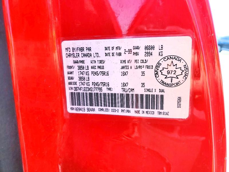 Продажа на аукционе авто 1999 Dodge Ram 1500, vin: 3B7HF12Z3XG177795, номер лота: 58407576