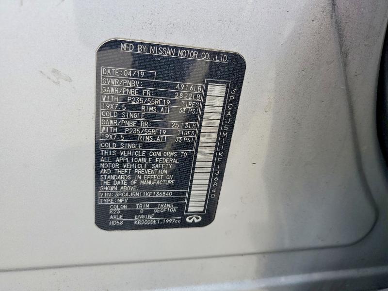 2019 Infiniti Qx50 მანქანა იყიდება აუქციონზე, vin: 3PCAJ5M11KF136840, აუქციონის ნომერი: 56590586