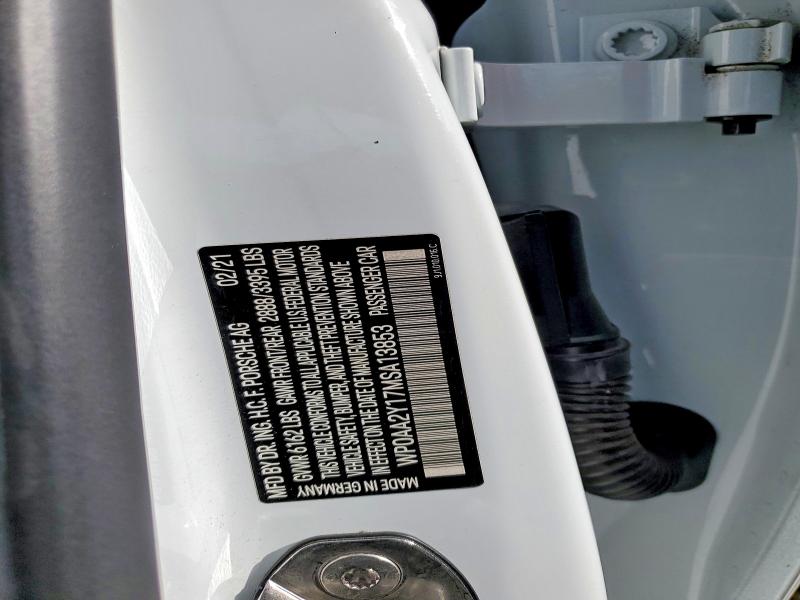 Продажа на аукционе авто 2021 Porsche Taycan, vin: WP0AA2Y17MSA13853, номер лота: 54898856