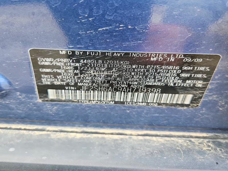 Продажа на аукционе авто 2010 Subaru Forester, vin: JF2SH6AC9AH739398, номер лота: 55727136