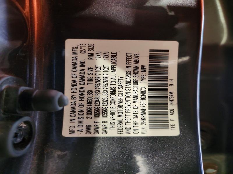 57849296 :رقم المزاد ، 2HKRM4H75FH634873 vin ، 2015 Honda Cr-v مزاد بيع