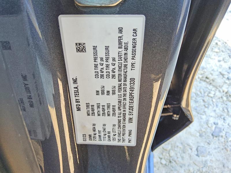 2023 Tesla Model 3 მანქანა იყიდება აუქციონზე, vin: 5YJ3E1EA5PF491330, აუქციონის ნომერი: 56863356