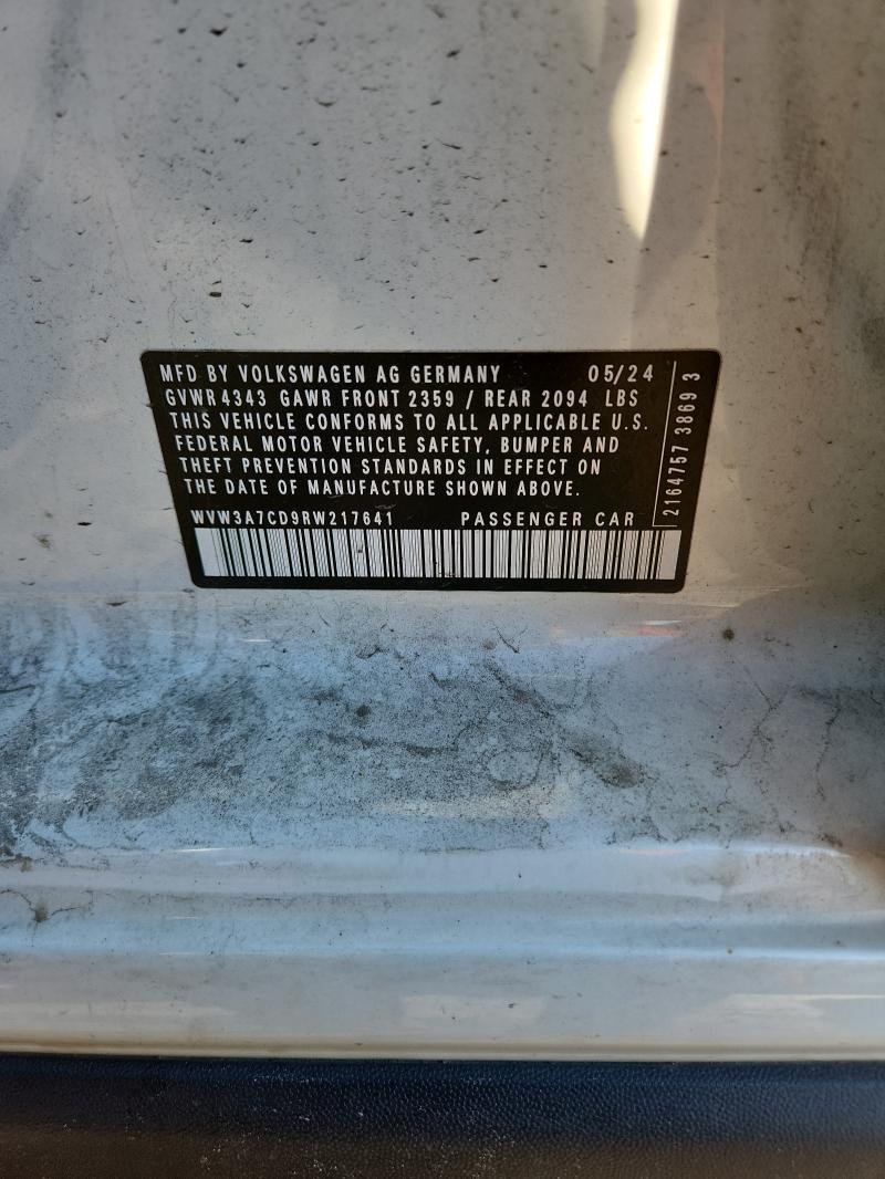 Aukcja sprzedaży 2024 Volkswagen Gti, vin: WVW3A7CD9RW217641, numer aukcji: 57228736