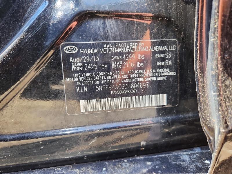 56489066 :رقم المزاد ، 5NPEB4AC6DH804697 vin ، 2013 Hyundai Sonata مزاد بيع