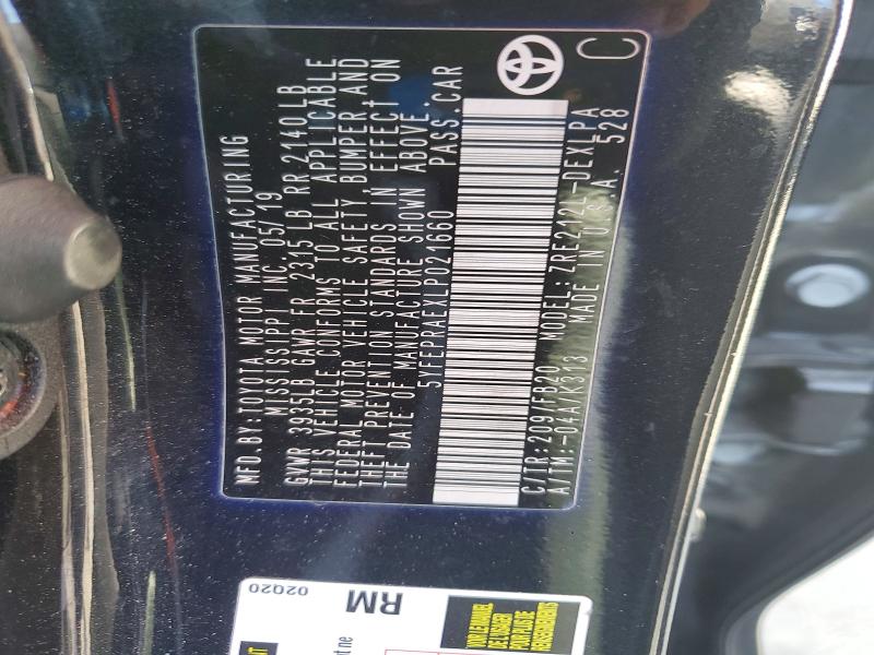 Aukcja sprzedaży 2020 Toyota Corolla, vin: 5YFEPRAEXLP021660, numer aukcji: 56523726