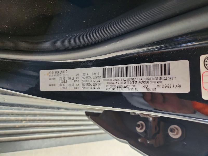 Продаж на аукціоні авто 2020 Ram 1500, vin: 1C6SRFST9LN189027, номер лоту: 58613646