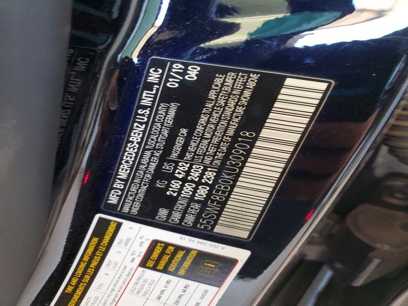 Aukcja sprzedaży 2019 Mercedes-benz C, vin: 55SWF8EB0KU309018, numer aukcji: 56083056