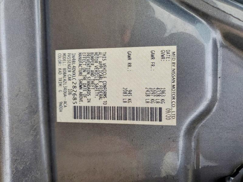 Продаж на аукціоні авто 2020 Nissan Altima, vin: 1N4BL4DVXLC282685, номер лоту: 58045776
