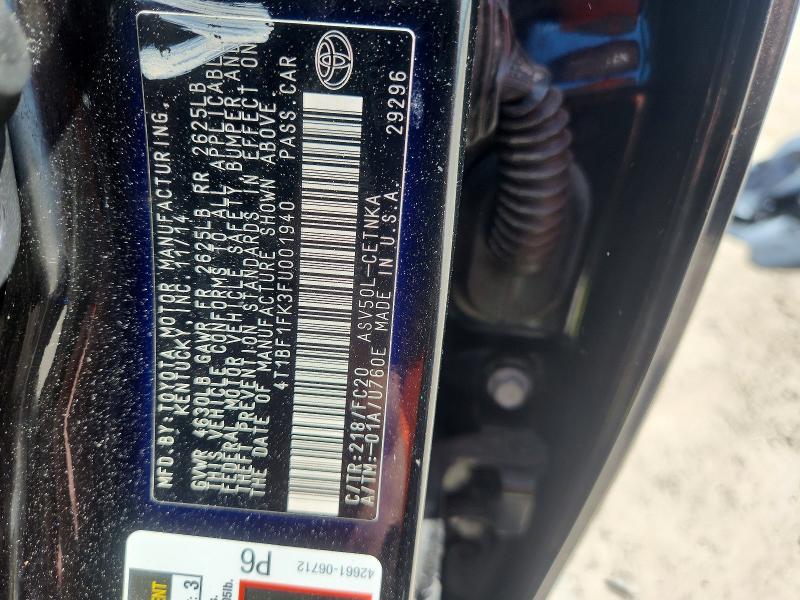 56054496 :رقم المزاد ، 4T1BF1FK3FU001940 vin ، 2015 Toyota Camry مزاد بيع