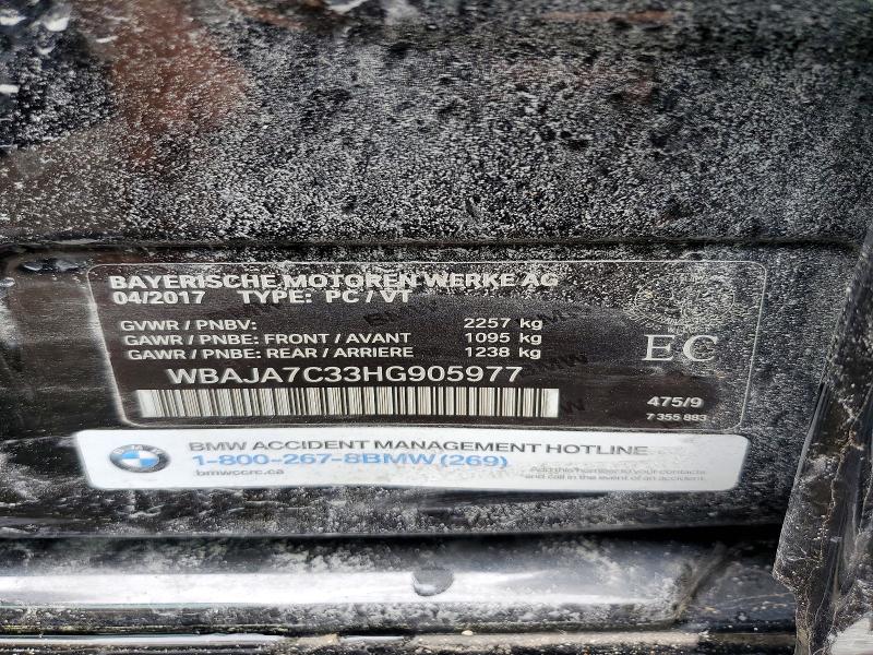 Aukcja sprzedaży 2017 Bmw 530, vin: WBAJA7C33HG905977, numer aukcji: 55430956